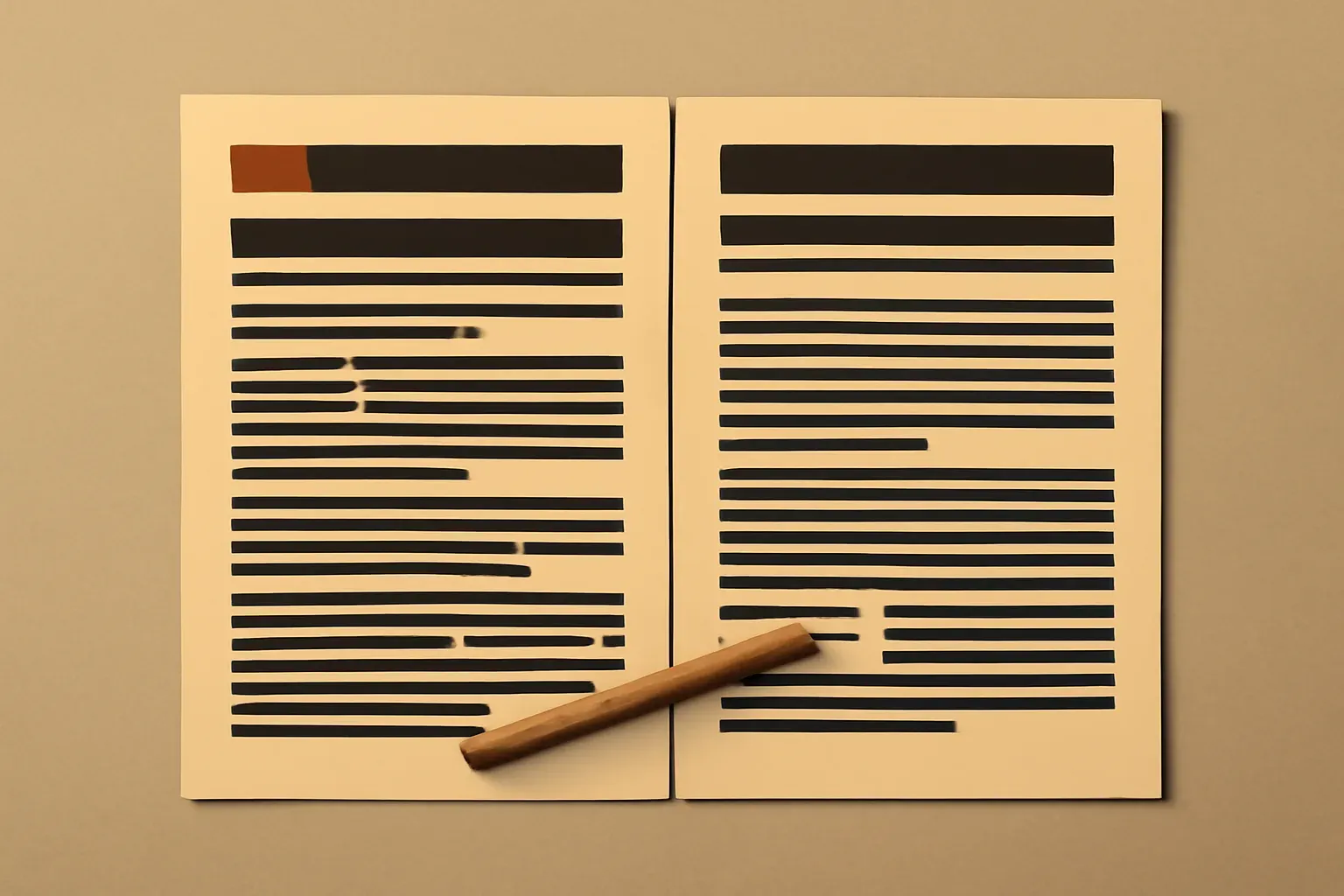Two parallel printed documents laid side by side — one system, two languages.